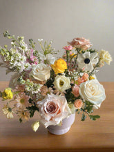 Load image into Gallery viewer, Large Pastel Arrangement in Ceramic Compote
