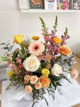 Load image into Gallery viewer, Large Pastel Arrangement in Ceramic Compote