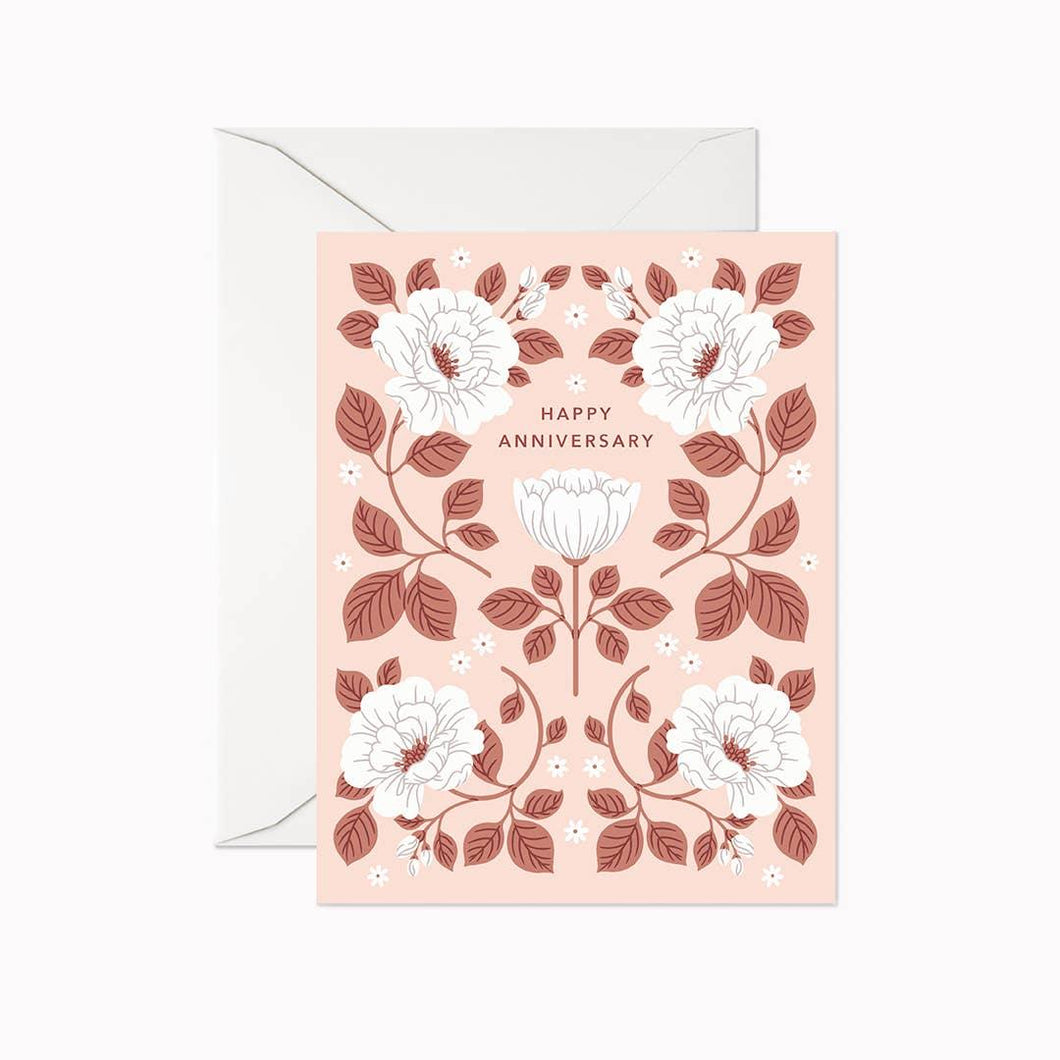Blush Happy Anniversary Card - Primrose & Willow Florals