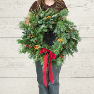 Hand-crafted Grapevine Holiday Wreaths