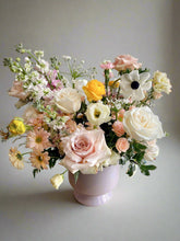 Load image into Gallery viewer, Large Pastel Arrangement in Ceramic Compote
