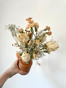 Dried Grasses in Ceramic Bud-Vase