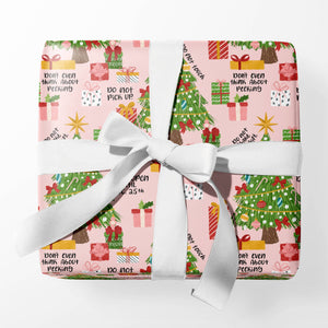 No Peeking Funny Christmas Tree Wrapping Paper Sheets (3 SHEETS SET)